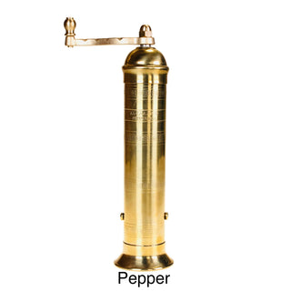 Brass pepper grinder made in Greece.