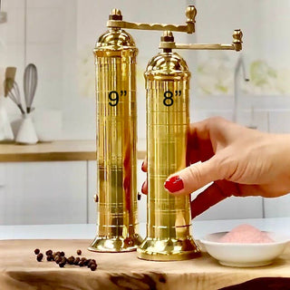 Brass Artisinal Pepper Mill. Made in Greece.