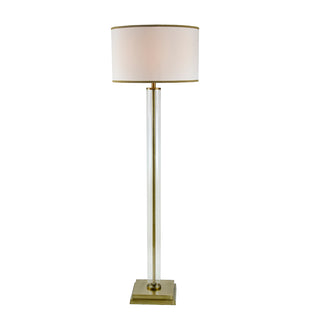 bronze and white floor lamp