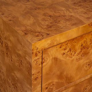 Detail of burl wood side tale