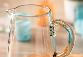 Handblown Glass Pitcher in clear glass