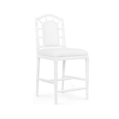 White Asian inspired counter stool