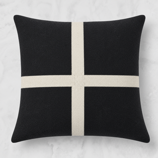 Dorset Cashmere & Wool Pillow, Noir