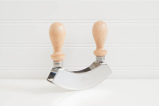 Double Bladed Mezzaluna makes chopping easy