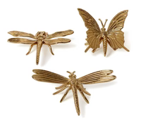 Dragonfly and butterfly sculptures