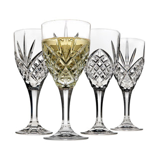 Set of 4 Crystal White Wine Glasses