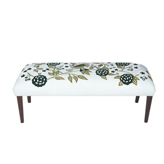 Bench with floral pattern on a white background