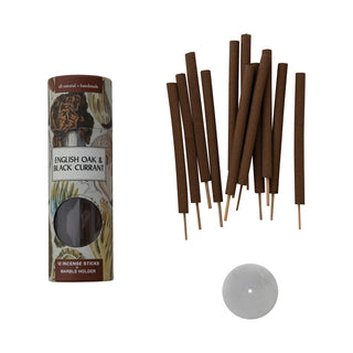 English Oak & Black Currant Incense Sticks w Marble Holder