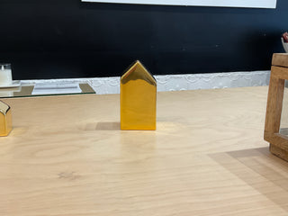 Decorative Ceramic House - Gold  - 4.75 in