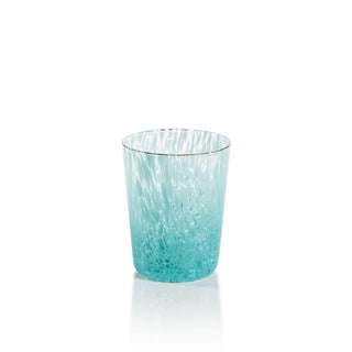 Turquoise specked glass tumbler