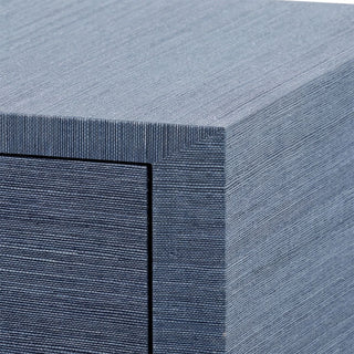Grasscloth Detail Meredith Extra-Large 4 Door Cabinet, Blue