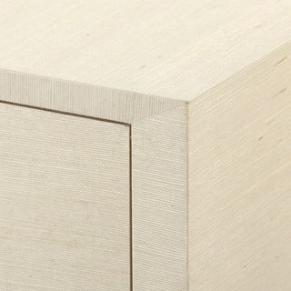 Grassclothe Detail on Meredith extra-large 4 door cabinet 