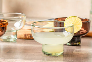 Handblown, Modern  Wide Mouth Margarita Glasses