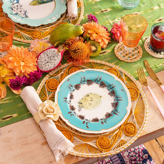 Handmade Orange Caracoli Placemat - a summer staple for events and outdoor dining