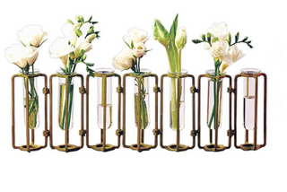 Hinged glass vase is a unique way to display buds beautifully