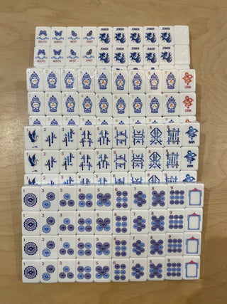 Royal Blue 4-Layer Luxury Mahjong Tiles