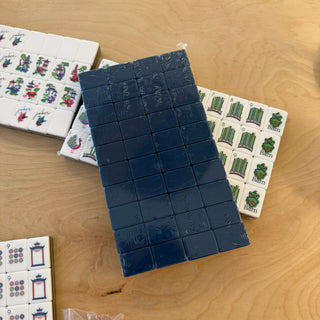 Navy Blue 4-Layer Luxury Mahjong Tiles