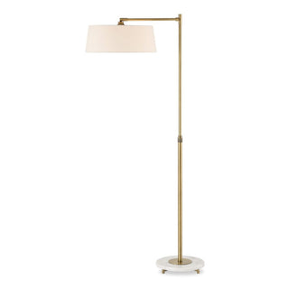 Floor lamp white shade and gold marble base 