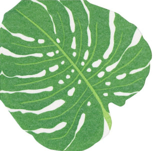 Monstera Die-Cut Paper Linen Party Napkins - 15 Per Package