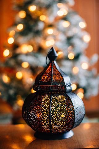 Moroccan Fretwork Hanging Lantern throws off beautiful light