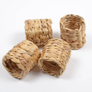 set of four natural rattan napkin rings