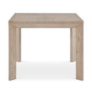 Wooden side table on a white background