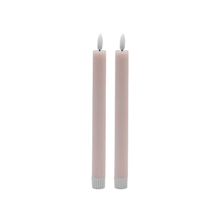 LED Pink Taper Candle - Set of 2