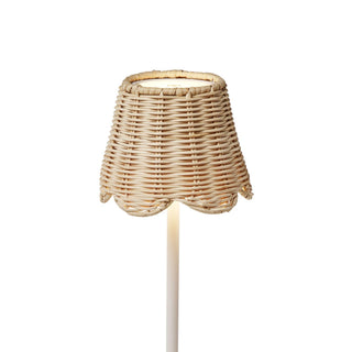 Wicker lampshade fits most cordless lamps