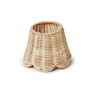 Wicker lampshade adds charm and fits most LED lamps