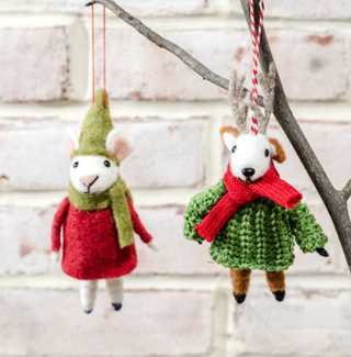 Felt Reindeer With Coat Ornament