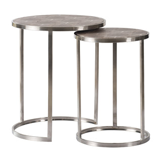 Gray Shagreen Nesting Table, Set of 2