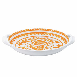 Orange White Outdoor Serving Bowl