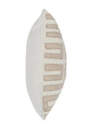 side view of both the front and back of kuba pillow