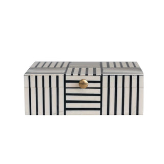 Striped Resin Box w/ Gold Knob