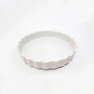 White ceramic tart plate is a baking essential