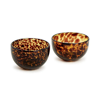 Two tortoiseshell patterned snack bowls 