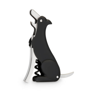 Black and silver corkscrew shaped like a dog adds whimsy to your bar