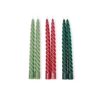 assorted colors of twist taper candles