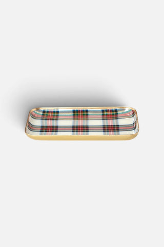 Campbell plaid metal decorative tray