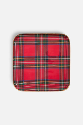 Royal Stewart tartan metal tray for holiday décor