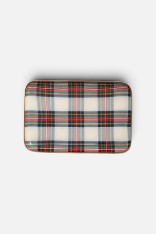 Campbell plaid metal decorative tray