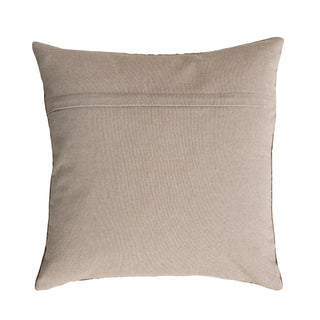 A square beige throw pillow with a horizontal stitched seam across the center, shown against a plain white background.