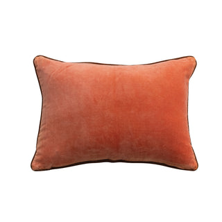 Orange pillow with a white background