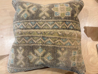 Vintage Turkish Rug Pillow 16x16