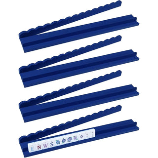 Wooden Tile Rack Mahjong Pusher, Navy Scallop