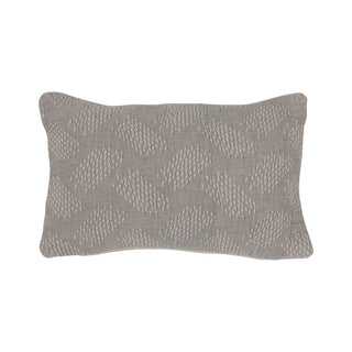 Woven Cotton Jacquard Lumbar Pillow, Grey & Cream