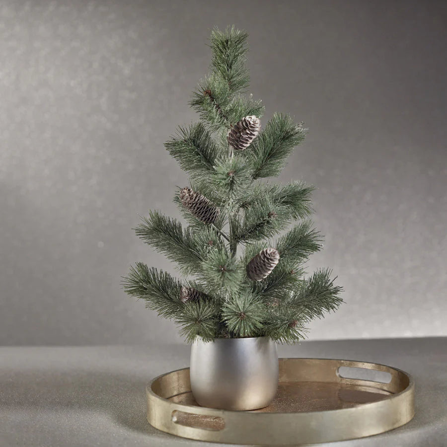 christmas ceramic plant pots O Christmas Tree. Fir Tree in Silver Ceramic Pot