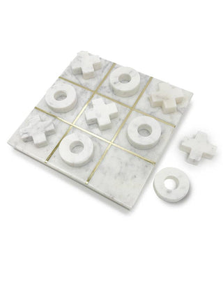 White Marble Tic Tac Toe