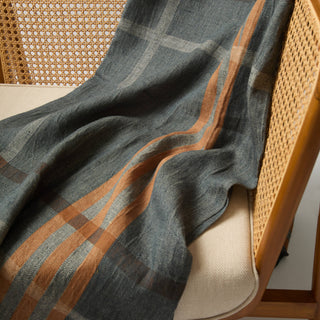Modern Plaid Throw Navy & Chestnut 51x78