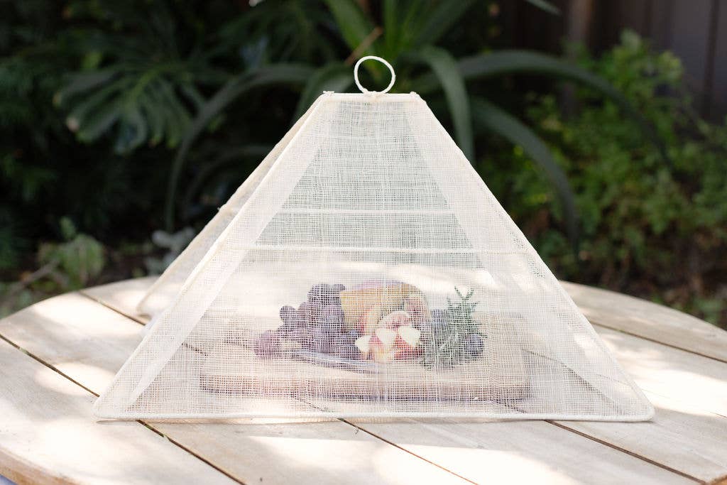 food tent covers Handmade Collapsible Woven Food Tent | Cream